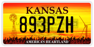 893PZH  license plate in KS