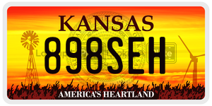 898SEH  license plate in KS