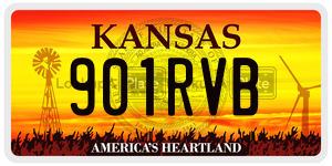 901RVB  license plate in KS
