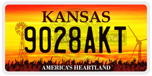 9028AKT  license plate in KS