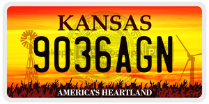 9036AGN  license plate in KS