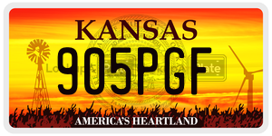 905PGF  license plate in KS