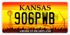906PWB  license plate in KS