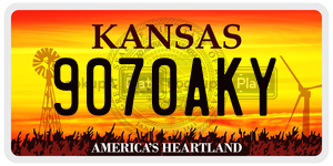 9070AKY  license plate in KS