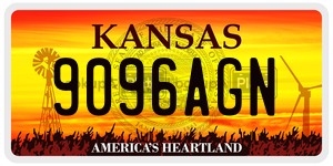 9096AGN  license plate in KS