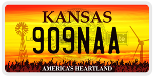909NAA  license plate in KS