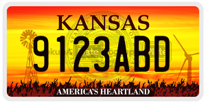 9123ABD  license plate in KS