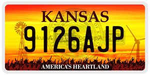 9126AJP  license plate in KS