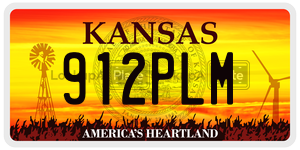 912PLM  license plate in KS