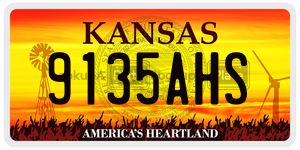 9135AHS  license plate in KS