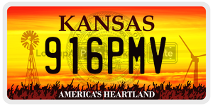 916PMV  license plate in KS