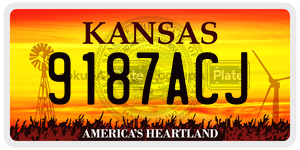9187ACJ  license plate in KS