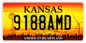 9188AMD  license plate in KS