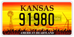91980  license plate in KS