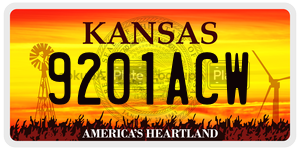 9201ACW  license plate in KS