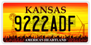 9222ADF license plate in Kansas