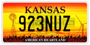 923NUZ  license plate in KS