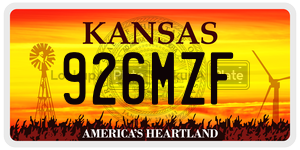 926MZF license plate in Kansas