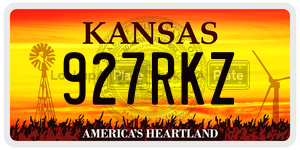 927RKZ license plate in Kansas