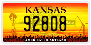 92808  license plate in KS