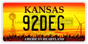 92DEG  license plate in KS