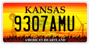 9307AMU  license plate in KS