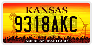 9318AKC license plate in Kansas