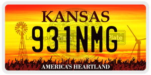931NMG  license plate in KS