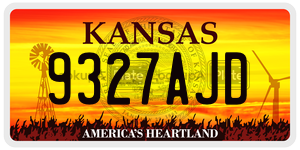 9327AJD  license plate in KS