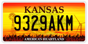 9329AKM  license plate in KS