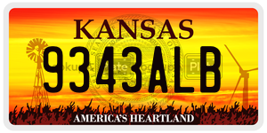9343ALB  license plate in KS