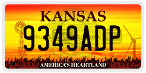 9349ADP  license plate in KS