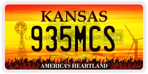 935MCS  license plate in KS