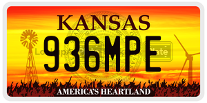 936MPE  license plate in KS