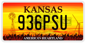 936PSU  license plate in KS