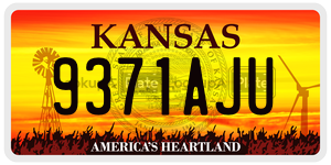 9371AJU  license plate in KS