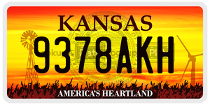 9378AKH  license plate in KS