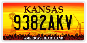 9382AKV  license plate in KS