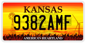 9382AMF  license plate in KS