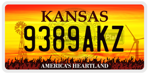 9389AKZ  license plate in KS