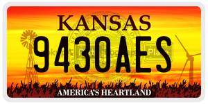 9430AES  license plate in KS
