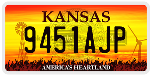 9451AJP  license plate in KS