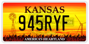 945RYF  license plate in KS