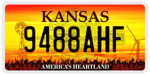 9488AHF  license plate in KS