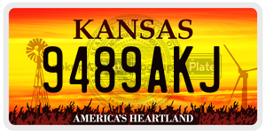 9489AKJ  license plate in KS