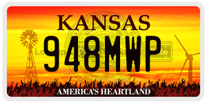 948MWP  license plate in KS