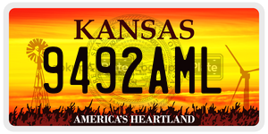 9492AML  license plate in KS