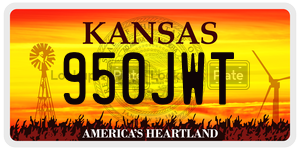950JWT license plate in Kansas