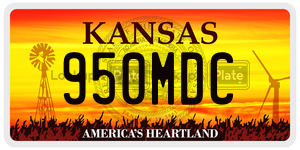 950MDC  license plate in KS