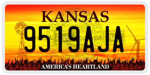 9519AJA  license plate in KS